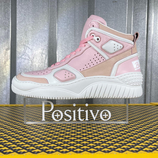 Buscemi Basket Pink Leather High Top Sneakers | Positivo Clothing