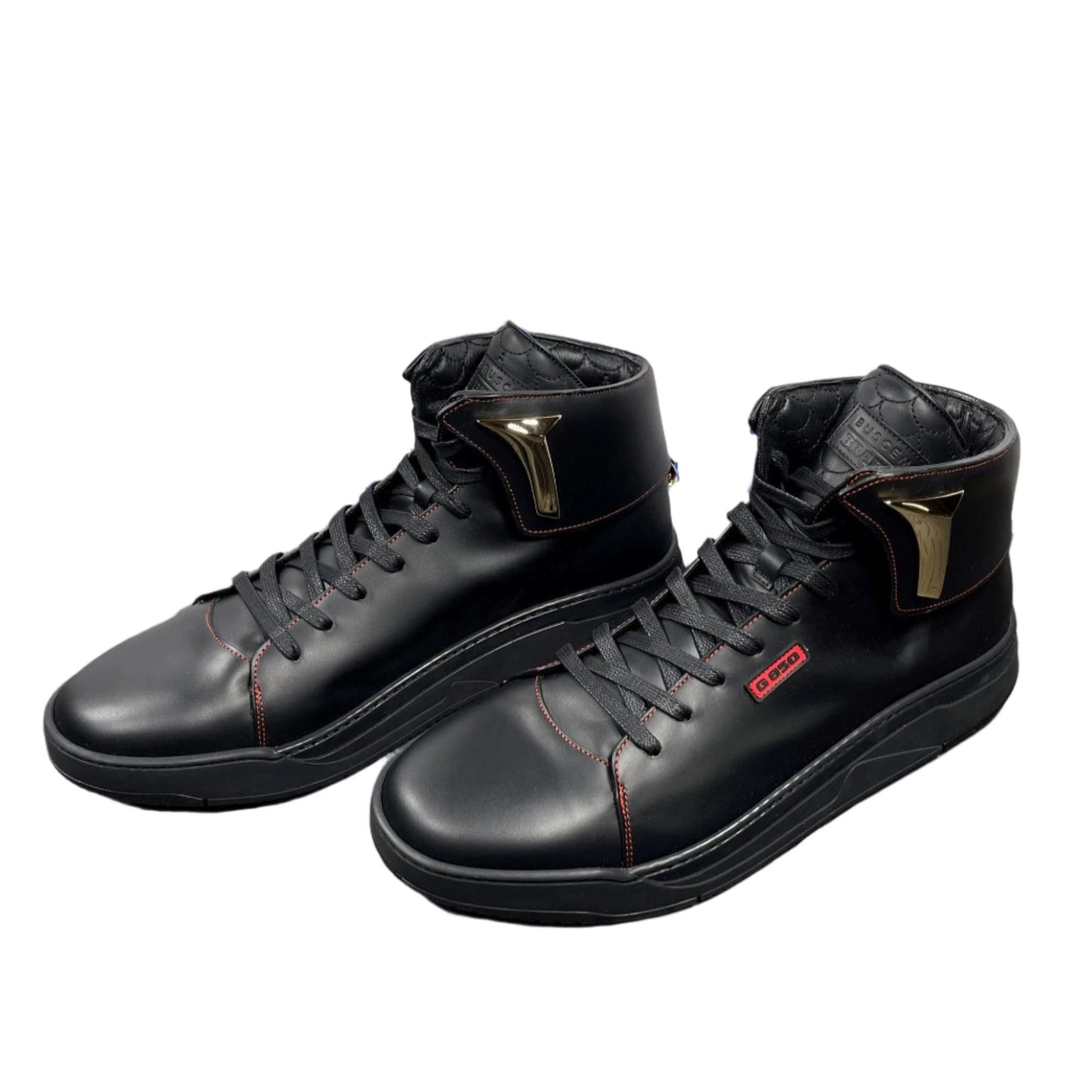 Buscemi Mens 125MM Brabus Black Leather Sneakers | Positivo Clothing