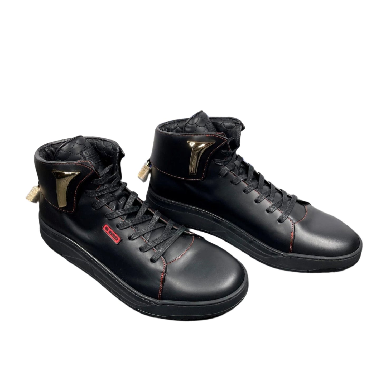 Buscemi Mens 125MM Brabus Black Leather Sneakers | Positivo Clothing