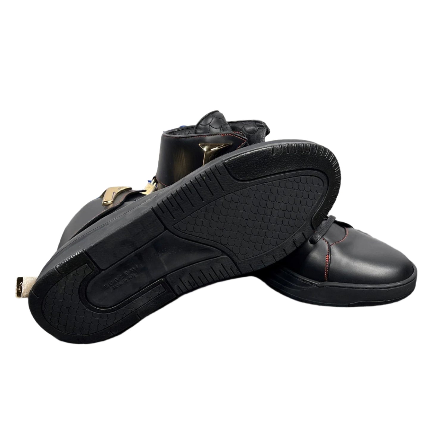 Buscemi Mens 125MM Brabus Black Leather Sneakers | Positivo Clothing