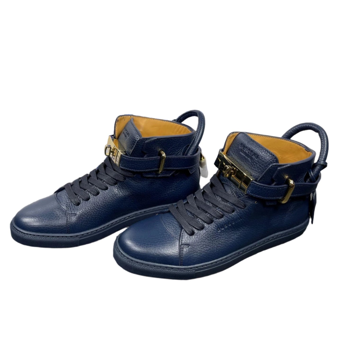 Buscemi Mens 100MM Oceano Blue Leather Sneakers | Positivo Clothing