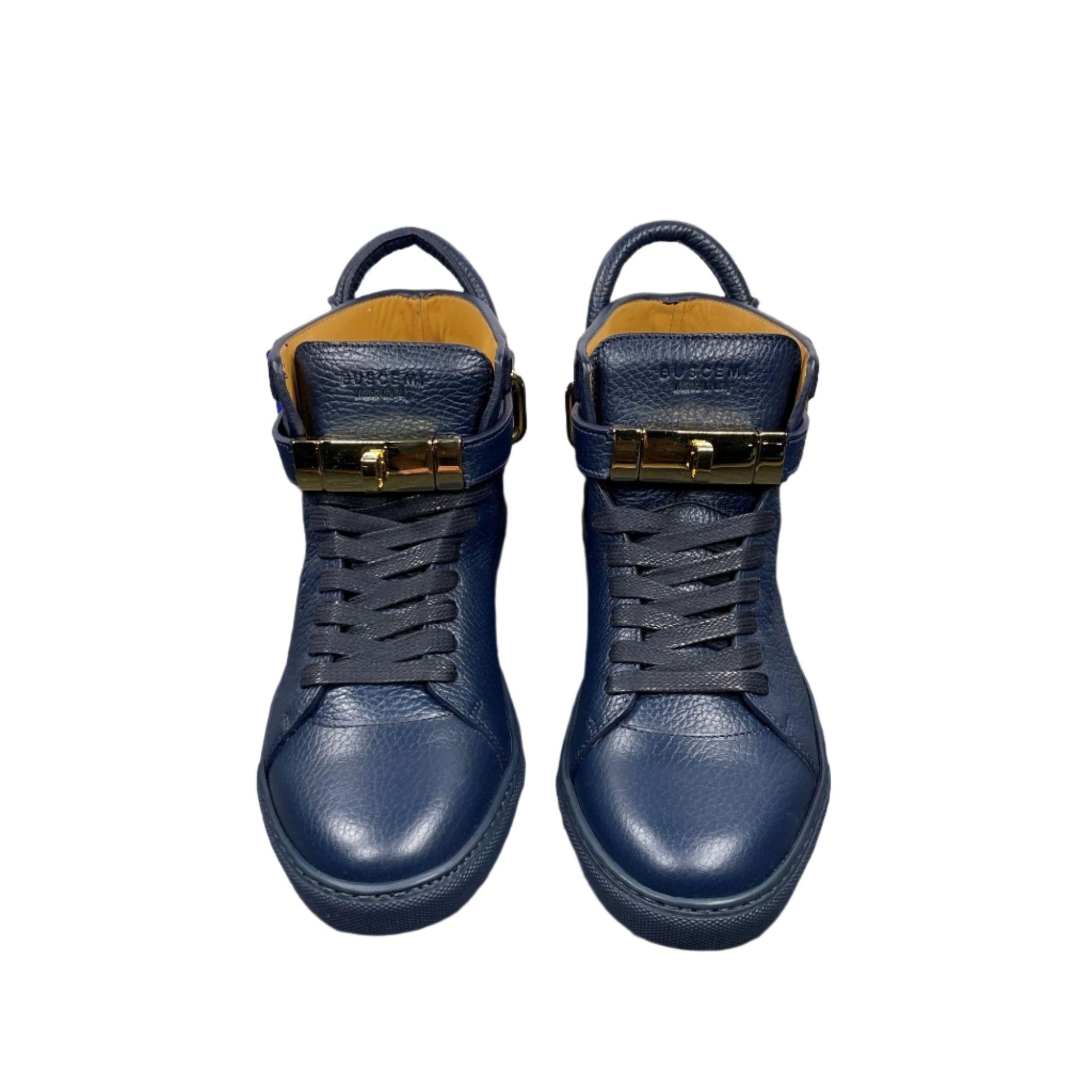 Buscemi Mens 100MM Oceano Blue Leather Sneakers | Positivo Clothing