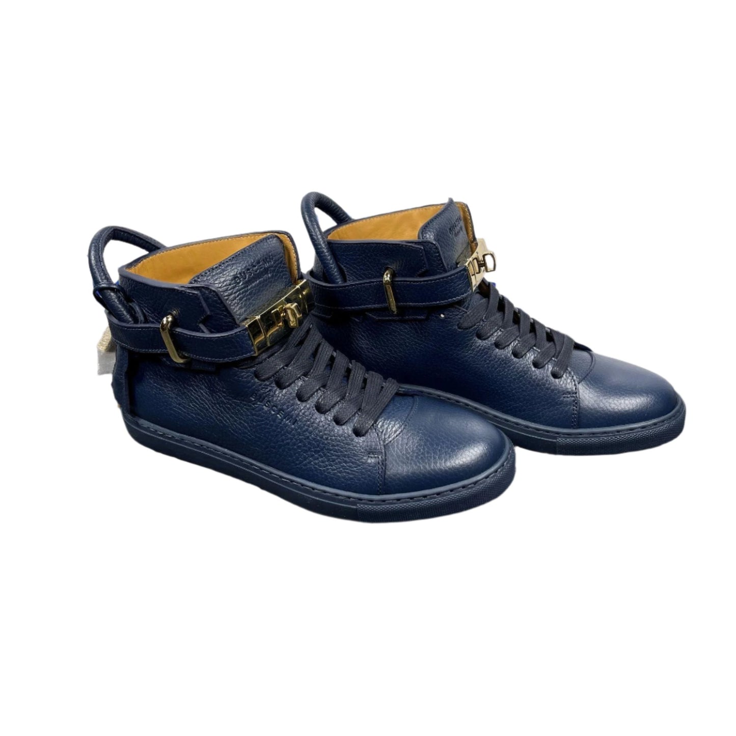 Buscemi Mens 100MM Oceano Blue Leather Sneakers | Positivo Clothing