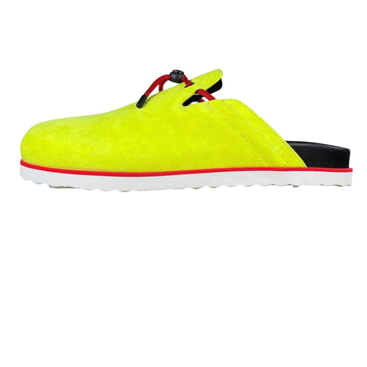 Buscemi Pietro Neon Yellow Suede Slippers | Positivo Clothing