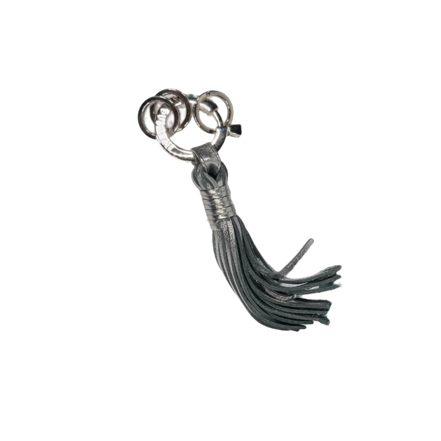 Buscemi Keyholder Fringe Silver Leather | Positivo Clothing