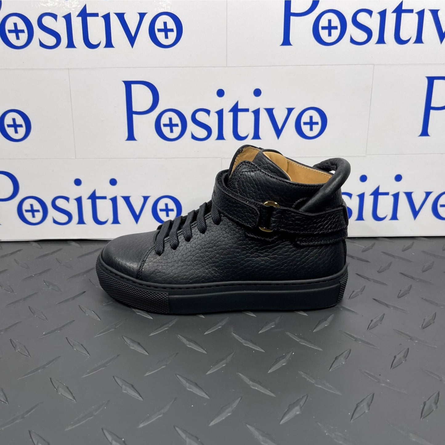 Buscemi 100MM Toddler Alce Black Leather Sneakers | Positivo Clothing