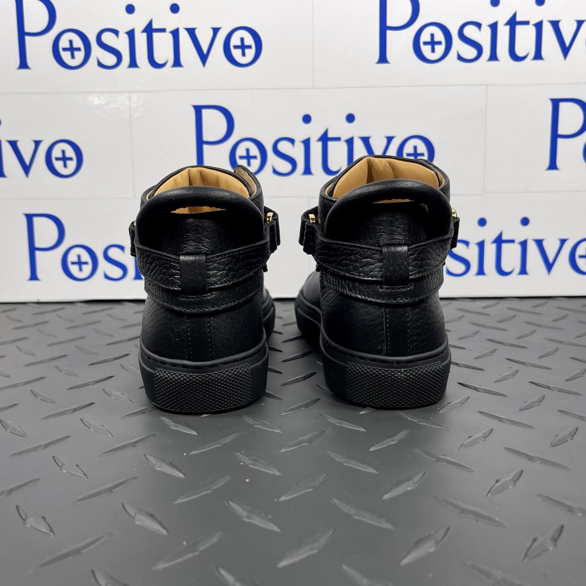 Buscemi 100MM Toddler Alce Black Leather Sneakers | Positivo Clothing