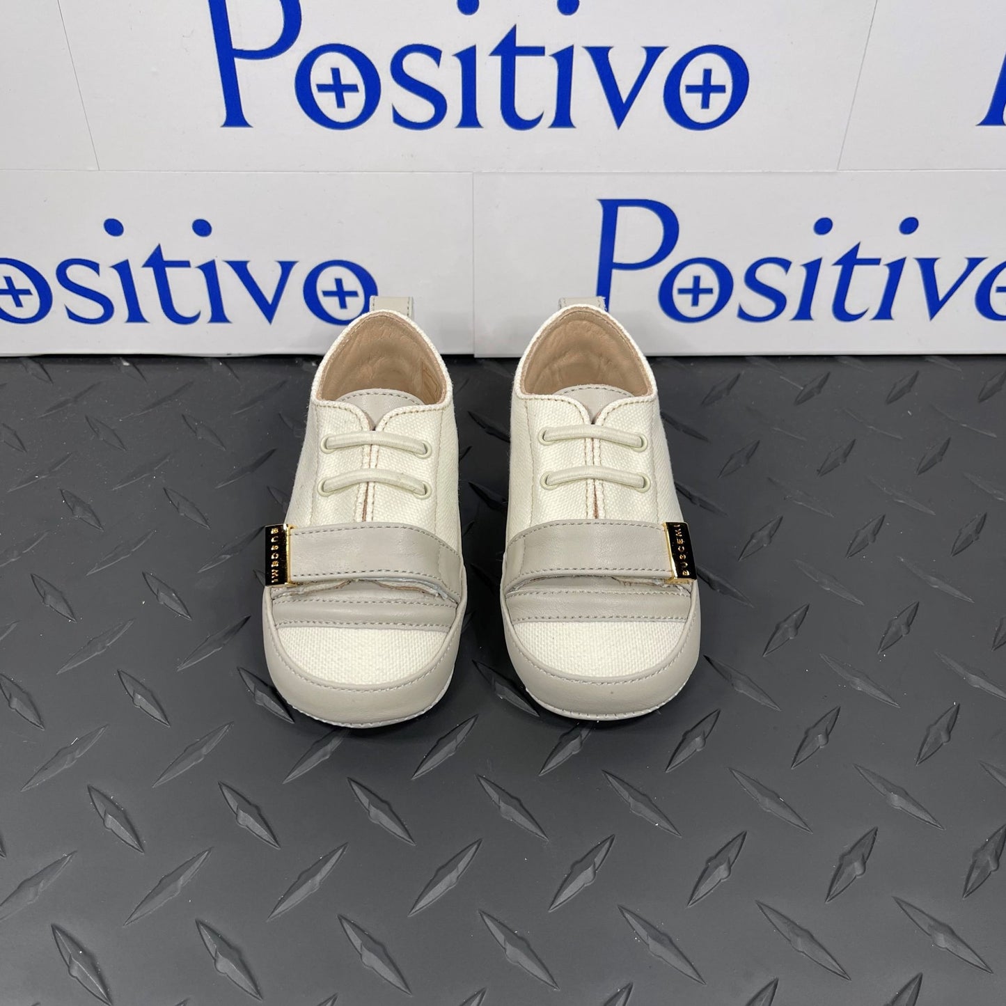 Buscemi 50MM Baby Canvas Off White Leather Sneakers | Positivo Clothing