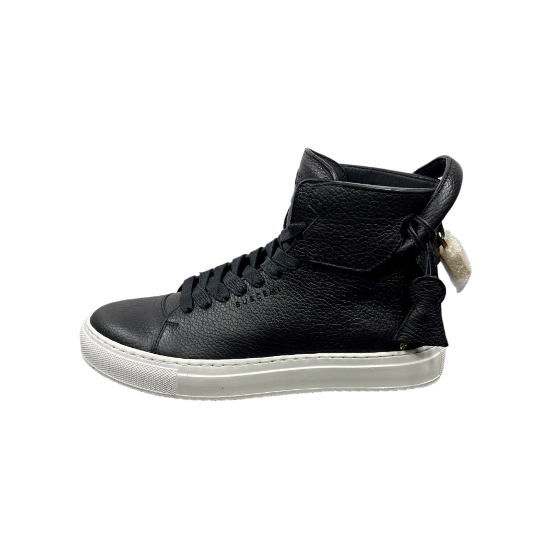 Buscemi Mens 125MM Black/White Leather High Top Sneakers | Positivo