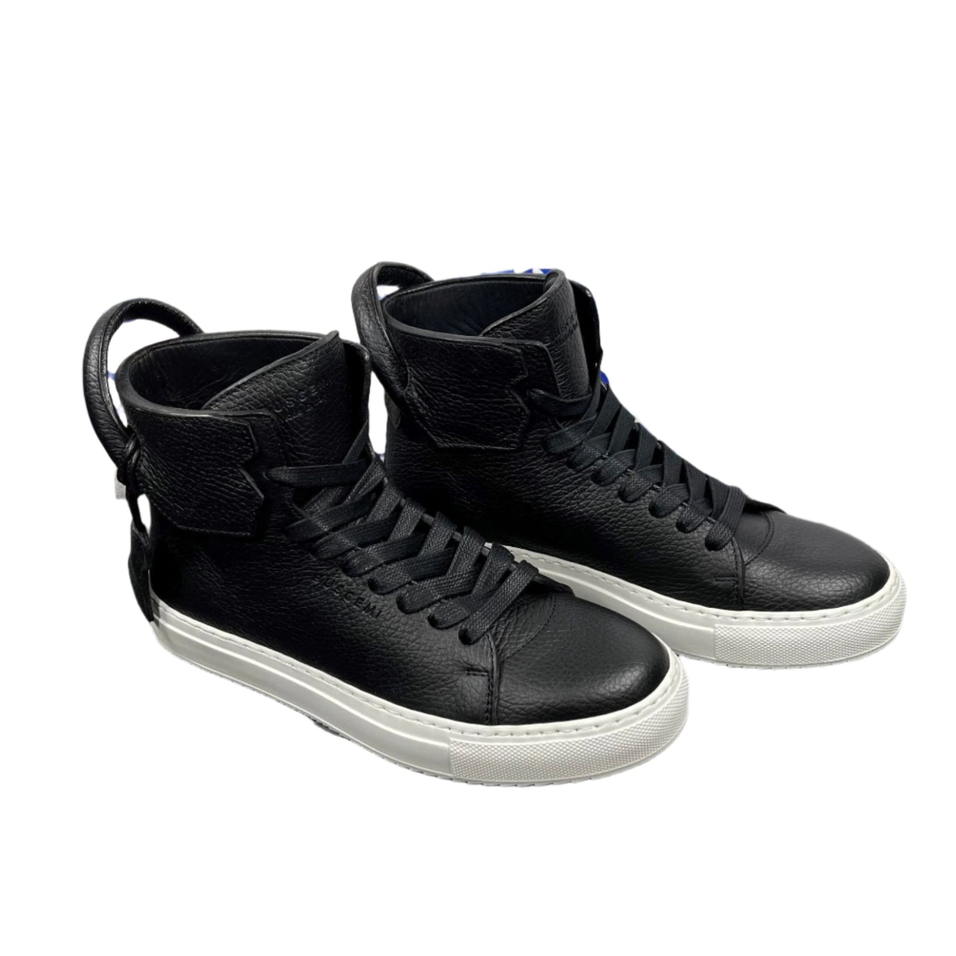 Buscemi Mens 125MM Black/White Leather High Top Sneakers | Positivo