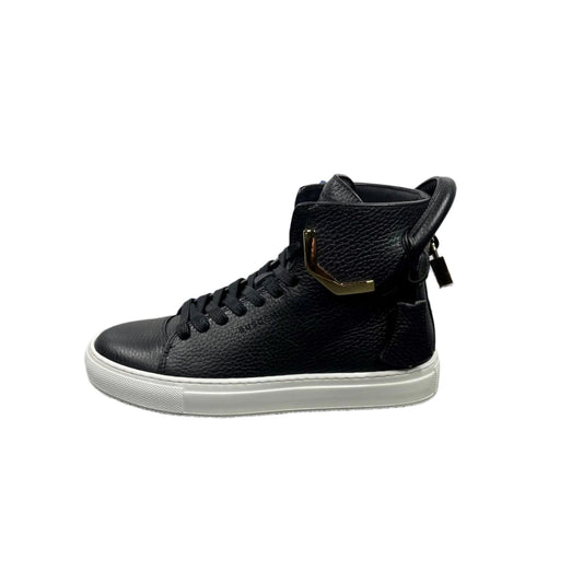 Buscemi Mens 125MM Corner Metal Black Leather Sneakers | Positivo Clothing