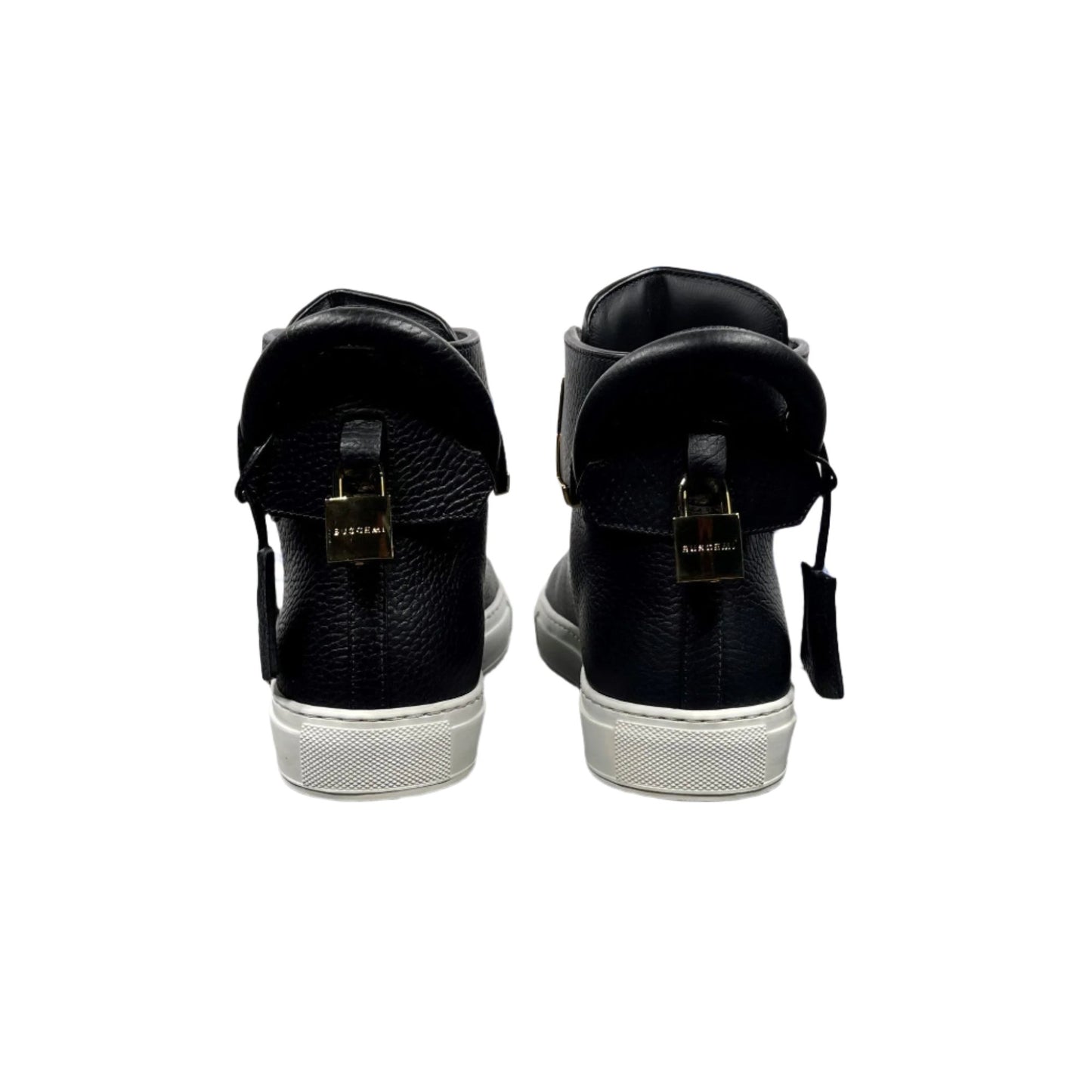 Buscemi Mens 125MM Corner Metal Black Leather Sneakers | Positivo Clothing