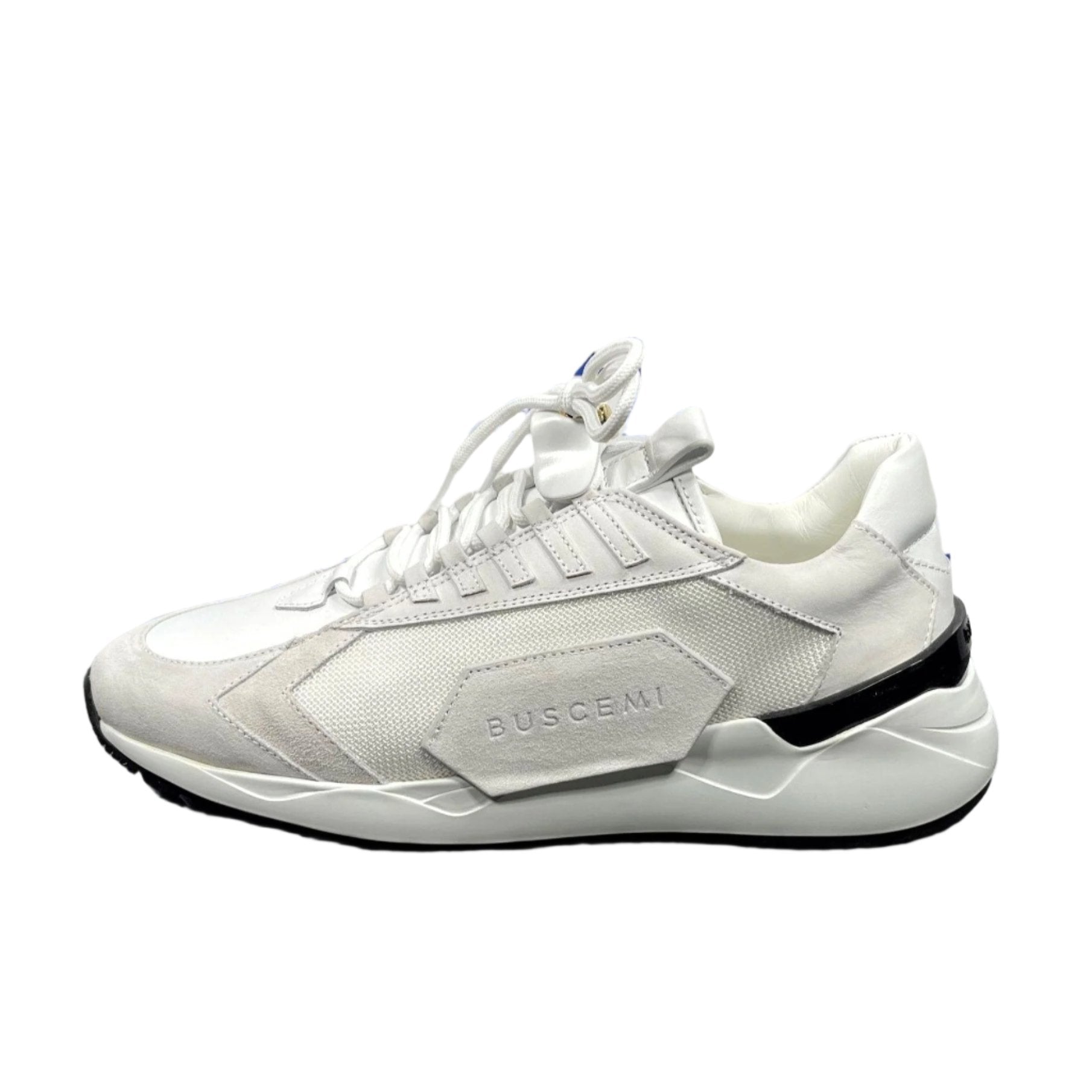 Buscemi Mens Run 2 White Suede Sneakers | Positivo Clothing