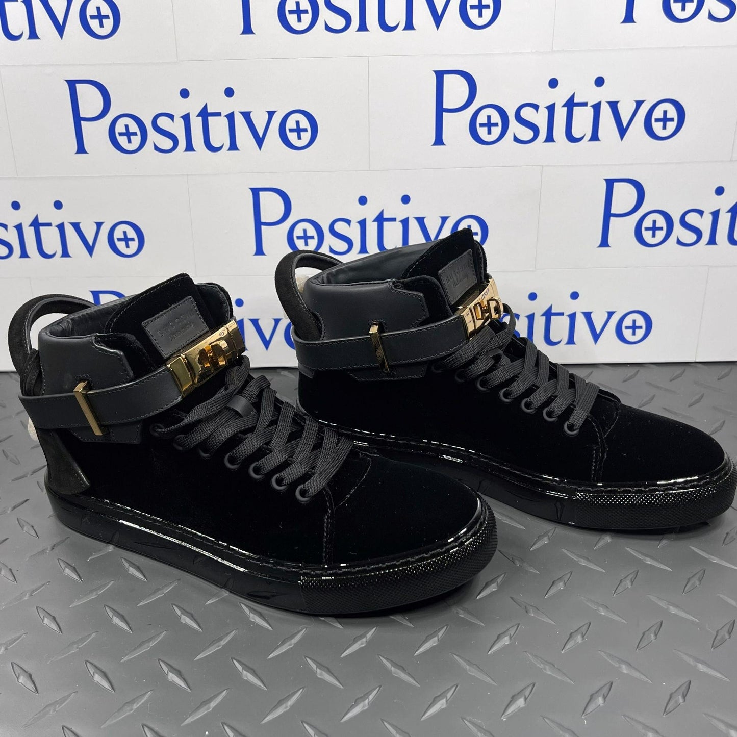 Buscemi Womens 100MM Velvet Black Sneakers