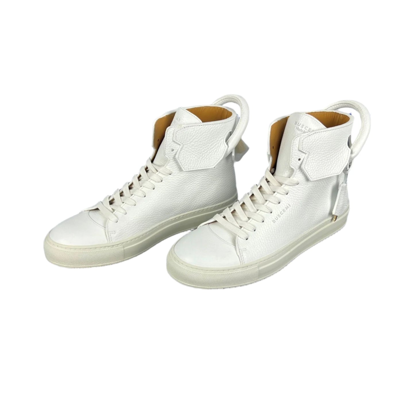 Buscemi 125MM White/White Leather Sneakers | Positivo Clothing