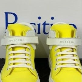 Buscemi 100MM Kid Licra Yellow Leather Sneakers | Positivo Clothing