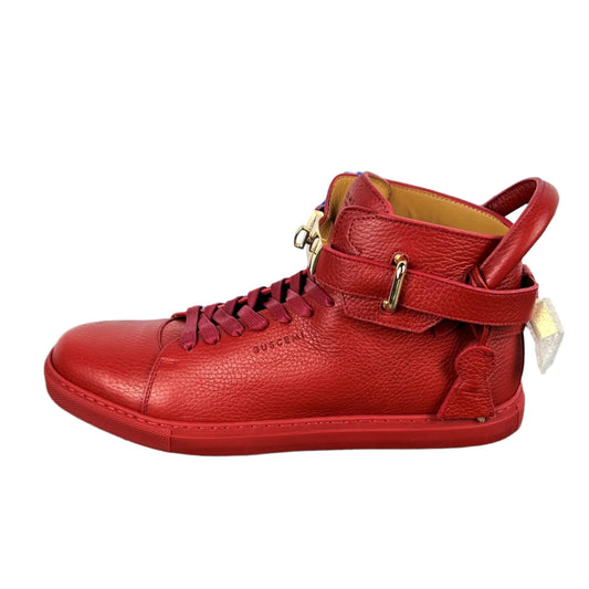 Buscemi Mens 100MM Red Leather Sneakers SAMPLE | Positivo Clothing