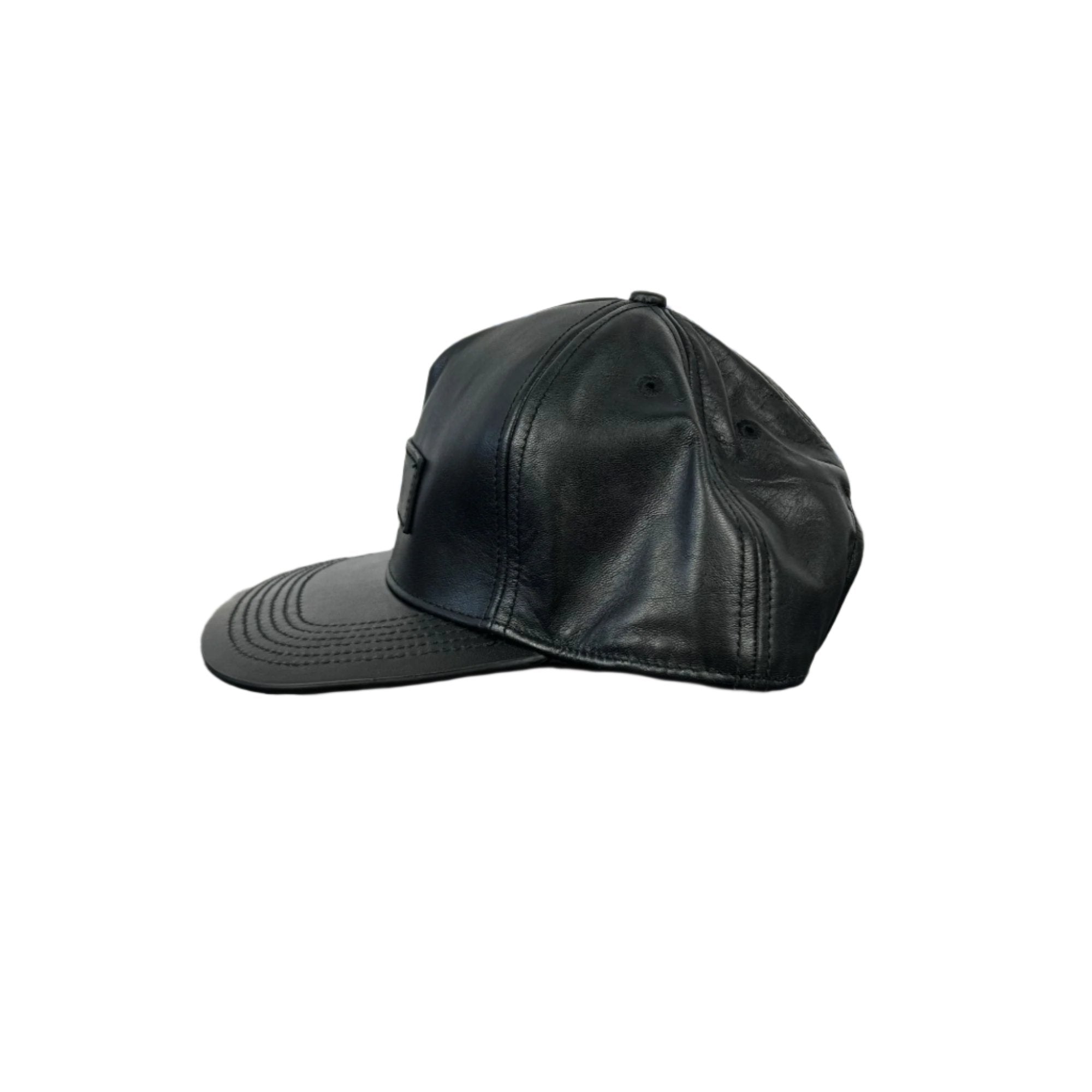 Buscemi Postback Black Smooth discount Cow Leather Hat SAMPLE