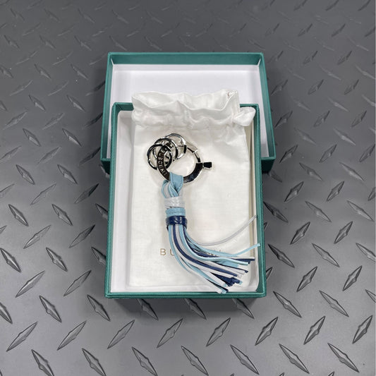 Buscemi Fringe Keyholder Light Grey/Light Blue Leather | Positivo Clothing