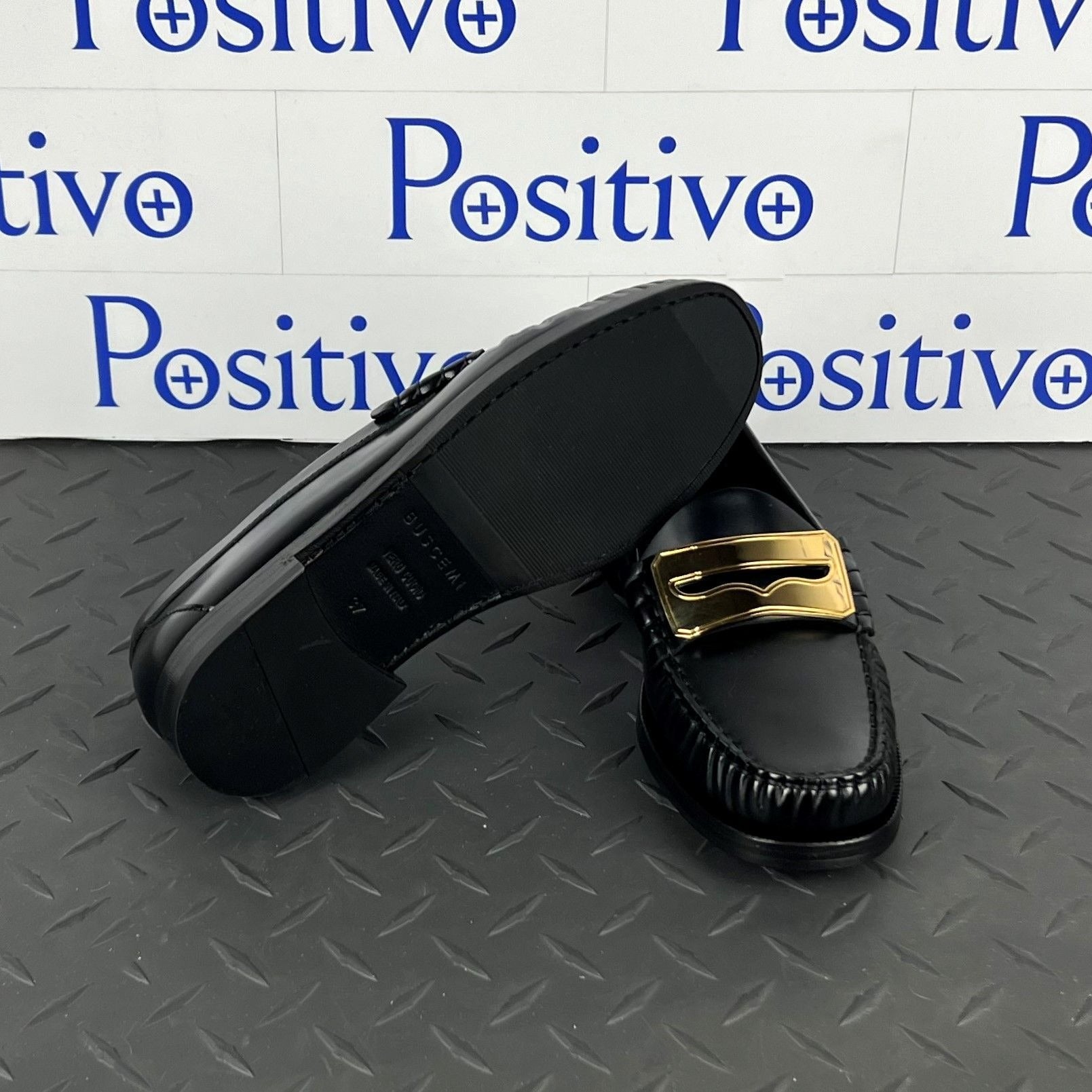 Buscemi Womens Town Loafer Black/Gold Leather Loafers SAMPLE | Positivo Clothing