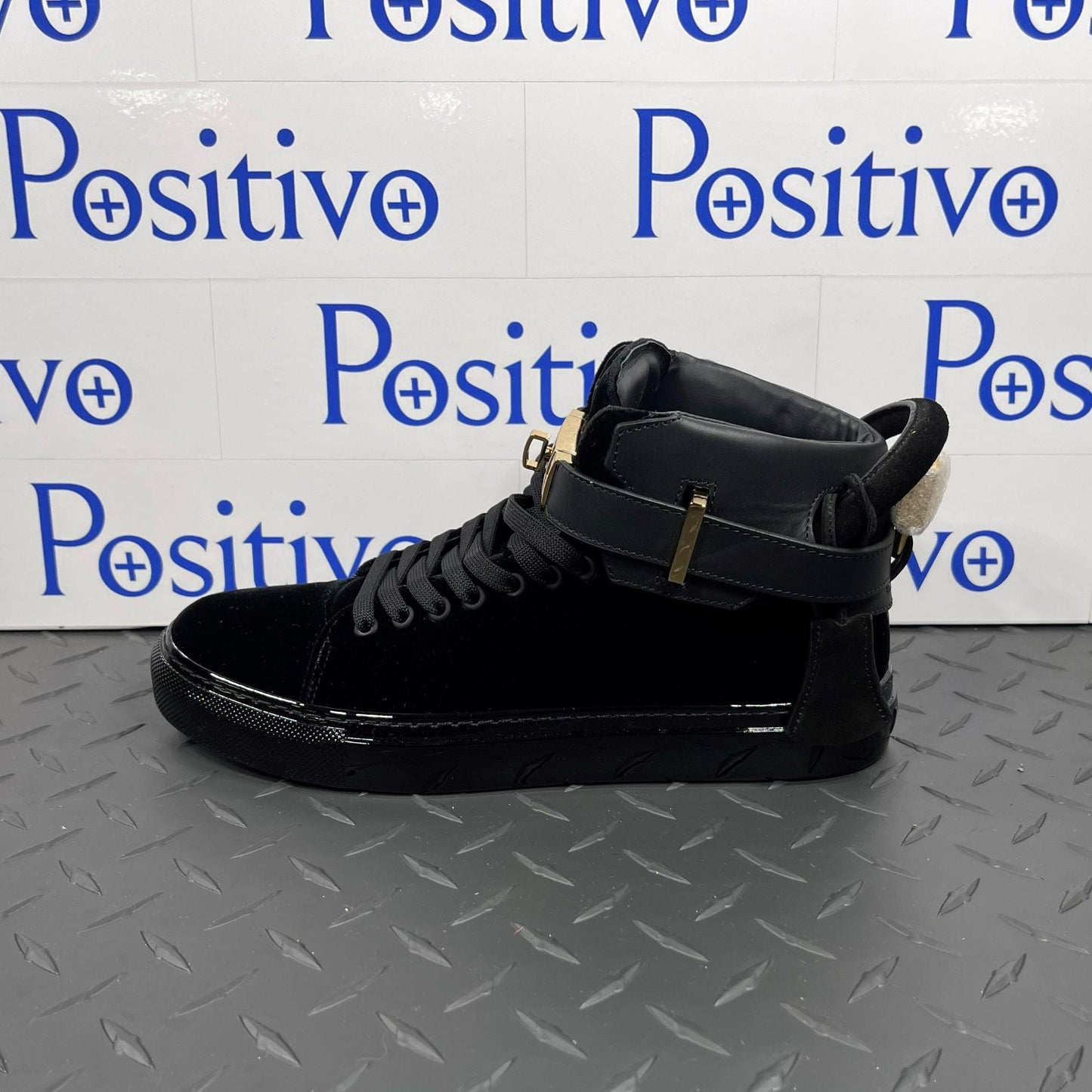 Buscemi Womens 100MM Velvet Black Sneakers