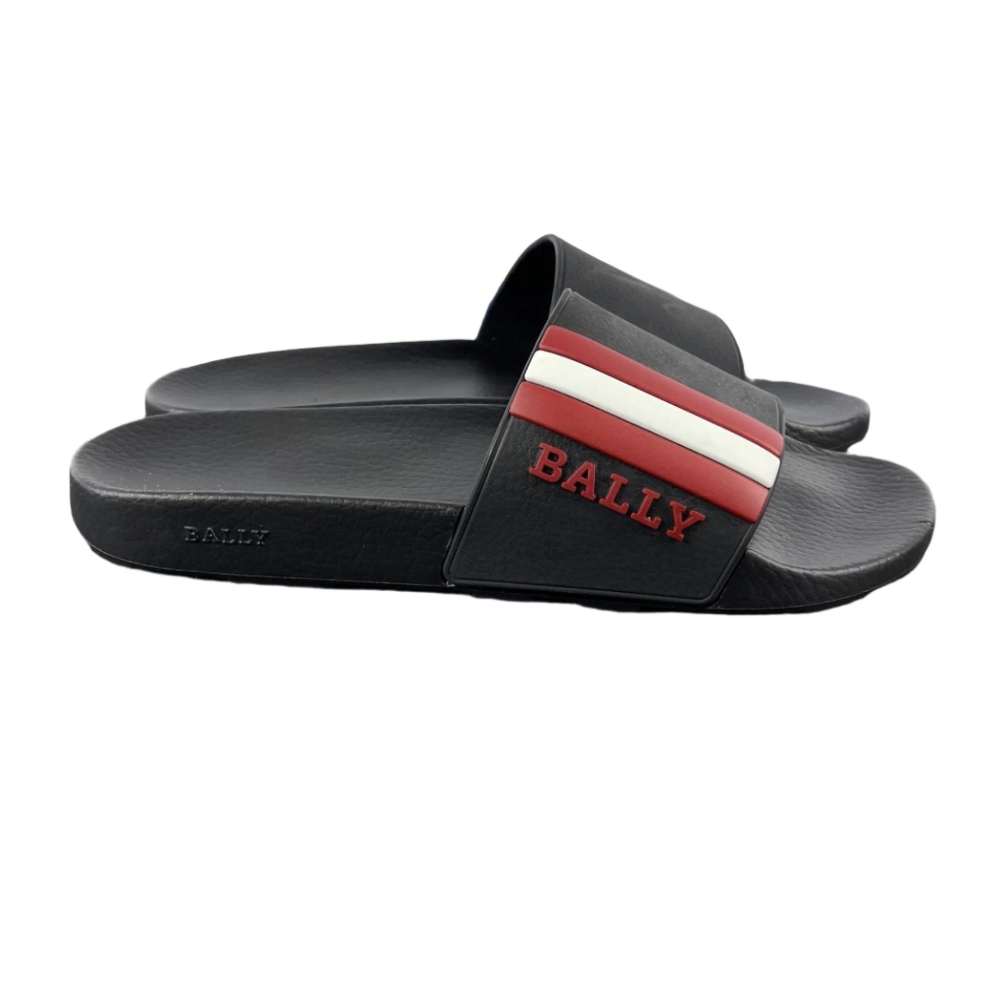 Bally Saxor Black/Garnet Rubber Sandals | Positivo Clothing