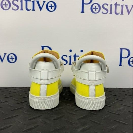 Buscemi 100MM Kid Licra Yellow Leather Sneakers | Positivo Clothing