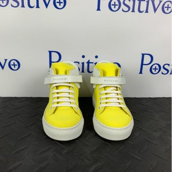 Buscemi 100MM Kid Licra Yellow Leather Sneakers | Positivo Clothing