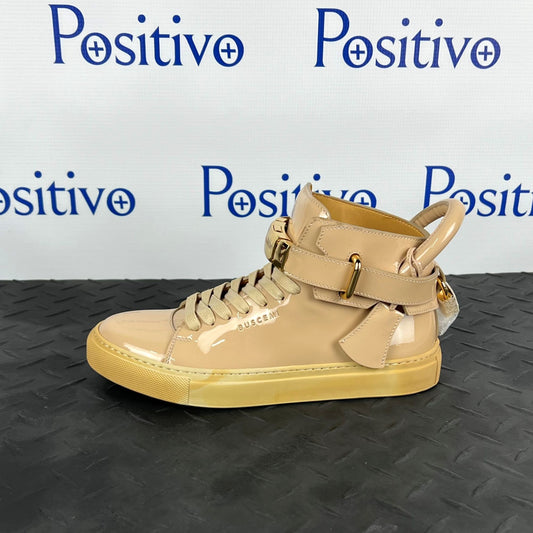 Buscemi Womens 100MM New Button Nude Patent Leather Sneakers | Positivo Clothing