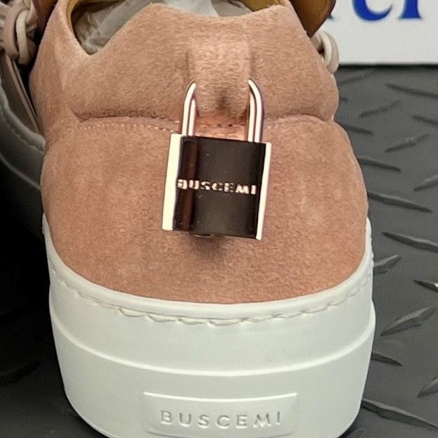 Buscemi Womens 40MM Braid Pale Pink Suede Sneakers SAMPLE | Positivo Clothing