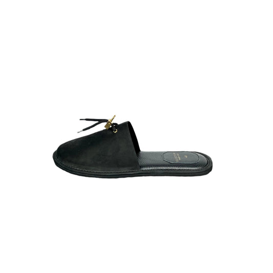 Buscemi Greenwich Black Nabuk Slippers | Positivo Clothing