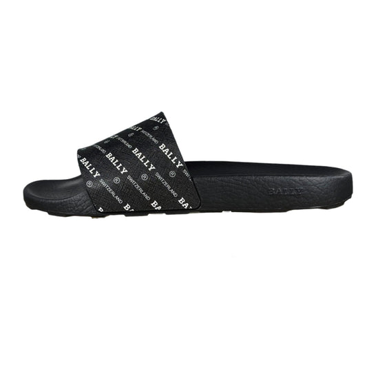 Bally Slanter Black/White Rubber Slides | Positivo Clothing