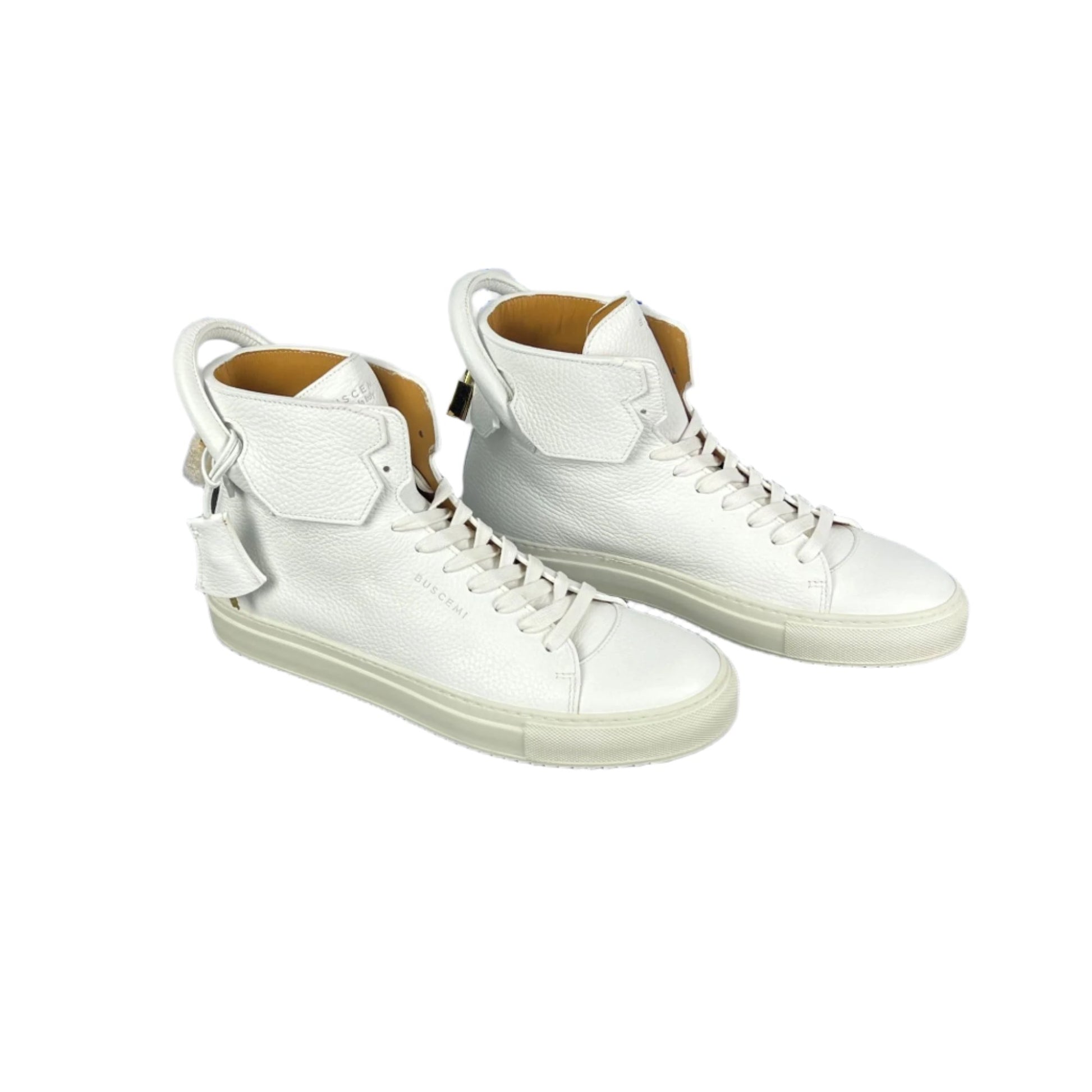 Buscemi 125MM White/White Leather Sneakers | Positivo Clothing