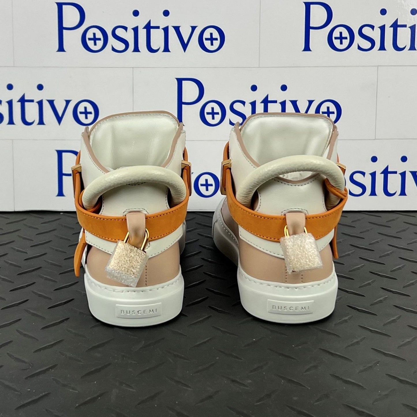 Buscemi Womens 100MM Nude Trio Leather Sneakers | Positivo Clothing