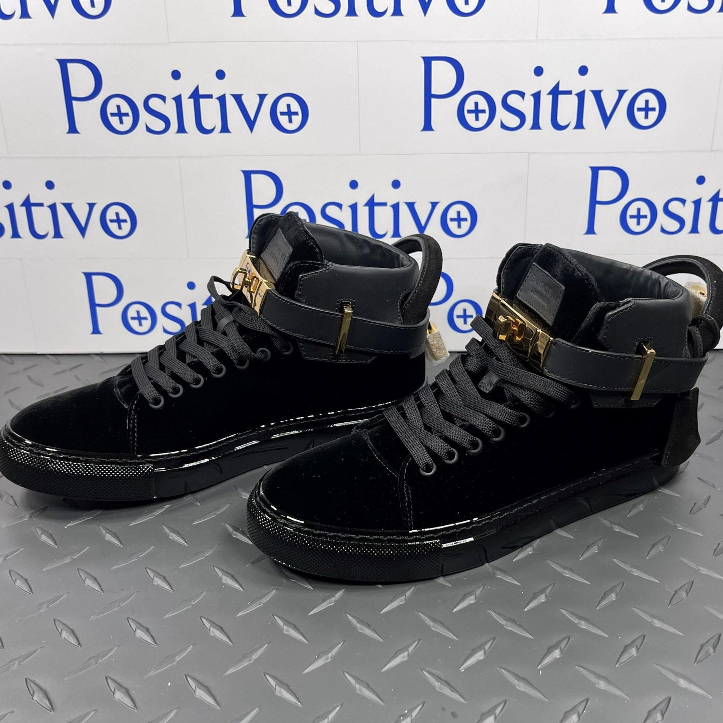 Buscemi Womens 100MM Velvet Black Sneakers