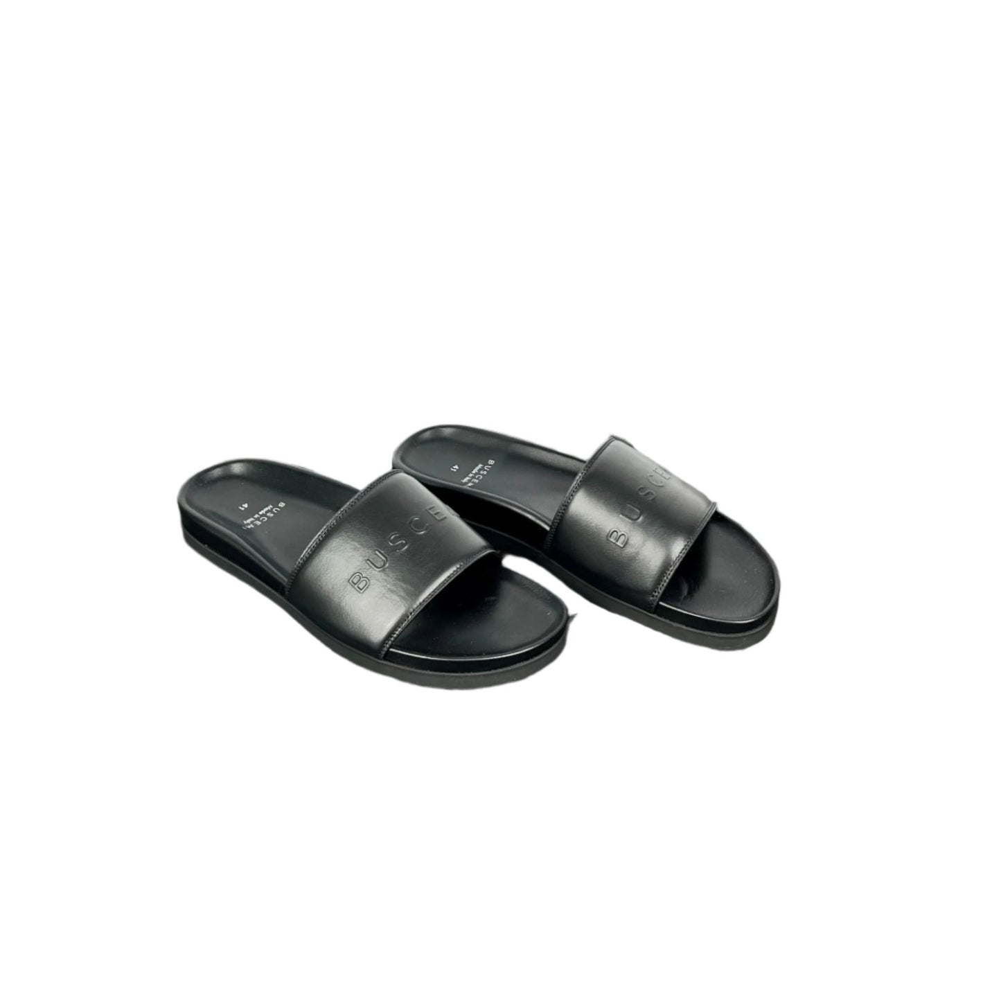 Buscemi Slide Sport Black Leather Sandals | Positivo Clothing