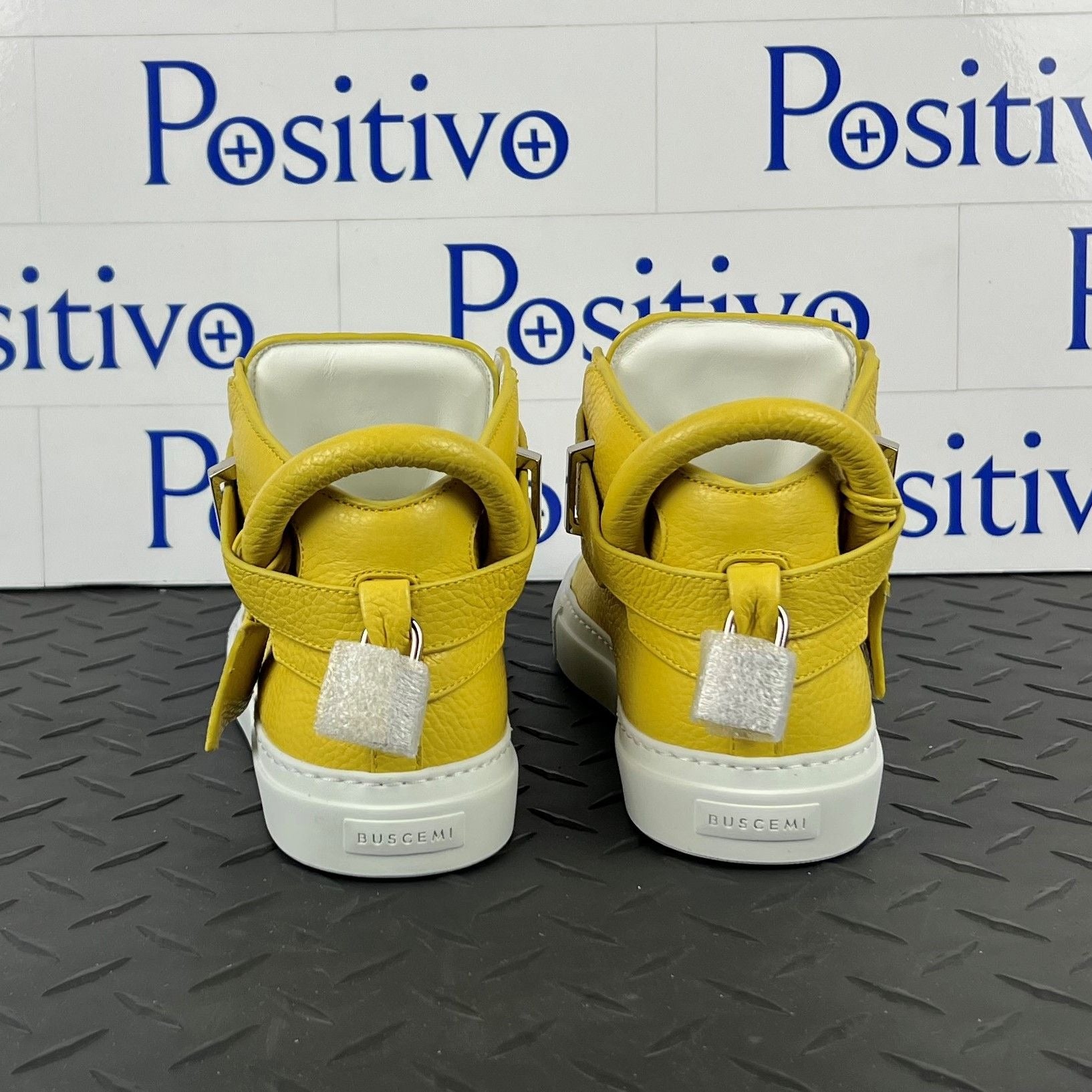 Buscemi Womens 100MM Alce Yellow Leather Sneakers SAMPLE | Positivo Clothing