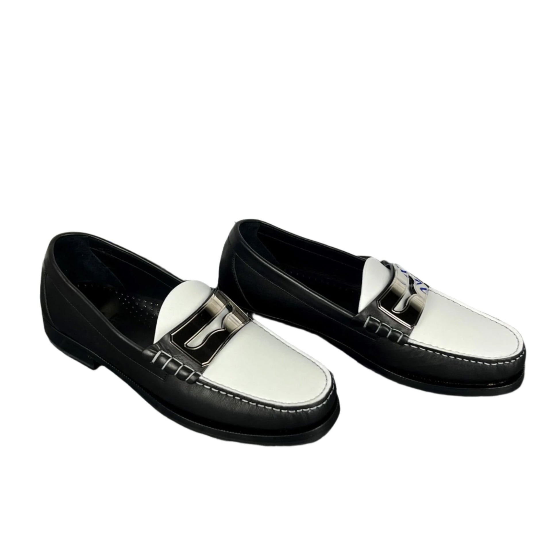 Buscemi Mens Town Loafer Black/White Leather Loafers | Positivo Clothing