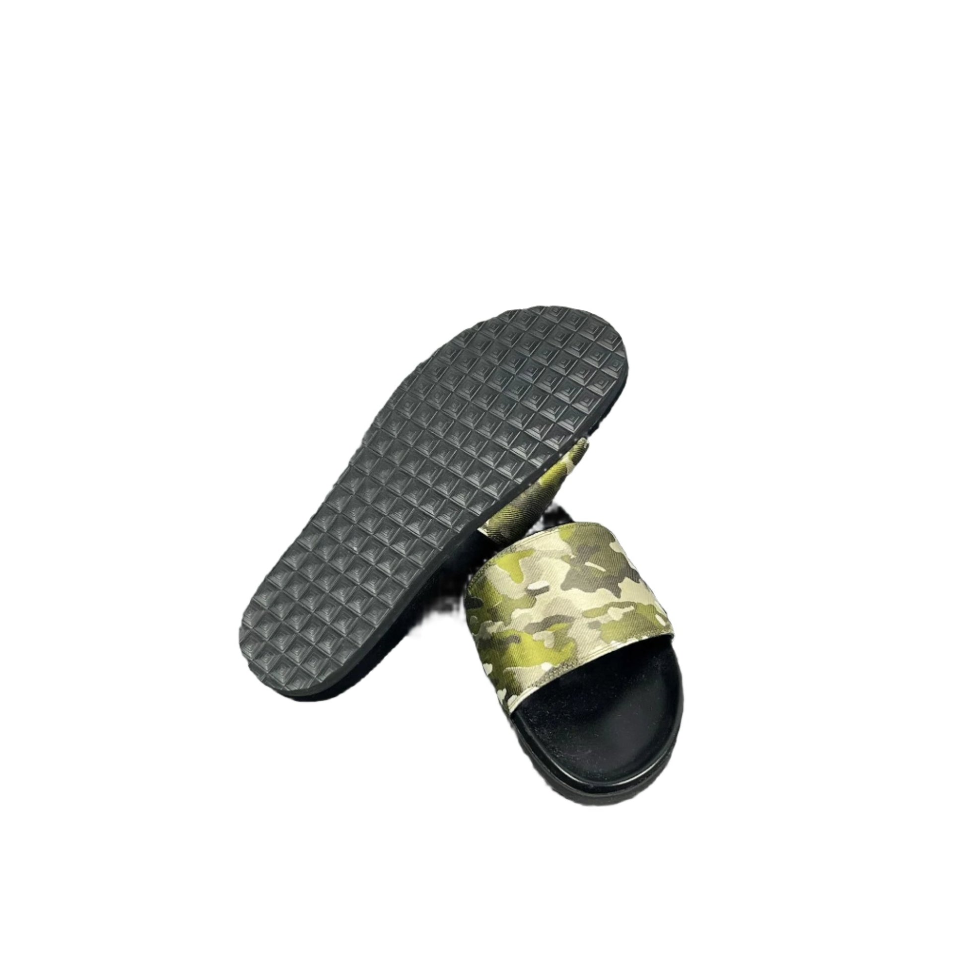 Buscemi Mens Slide Jacquard Camou Leather Sandals | Positivo Clothing