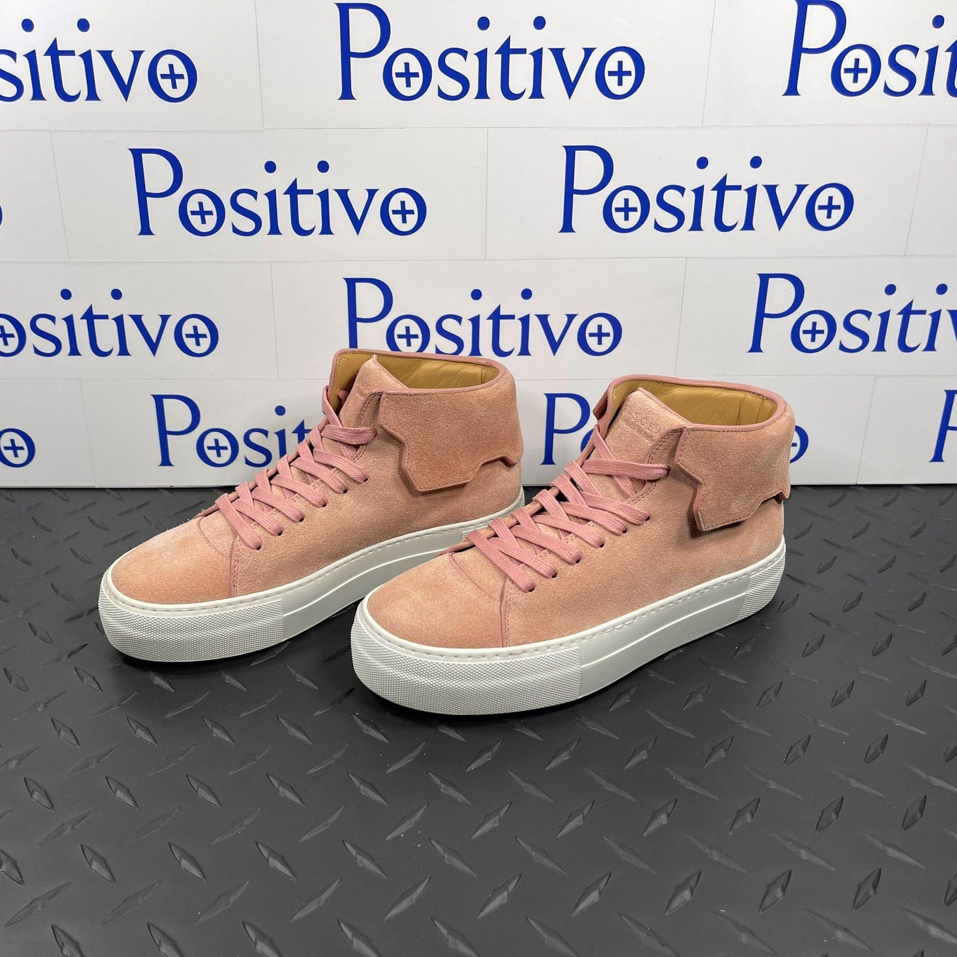 Buscemi Womens 90MM Suede Alba Rosata Sneakers | Positivo Clothing