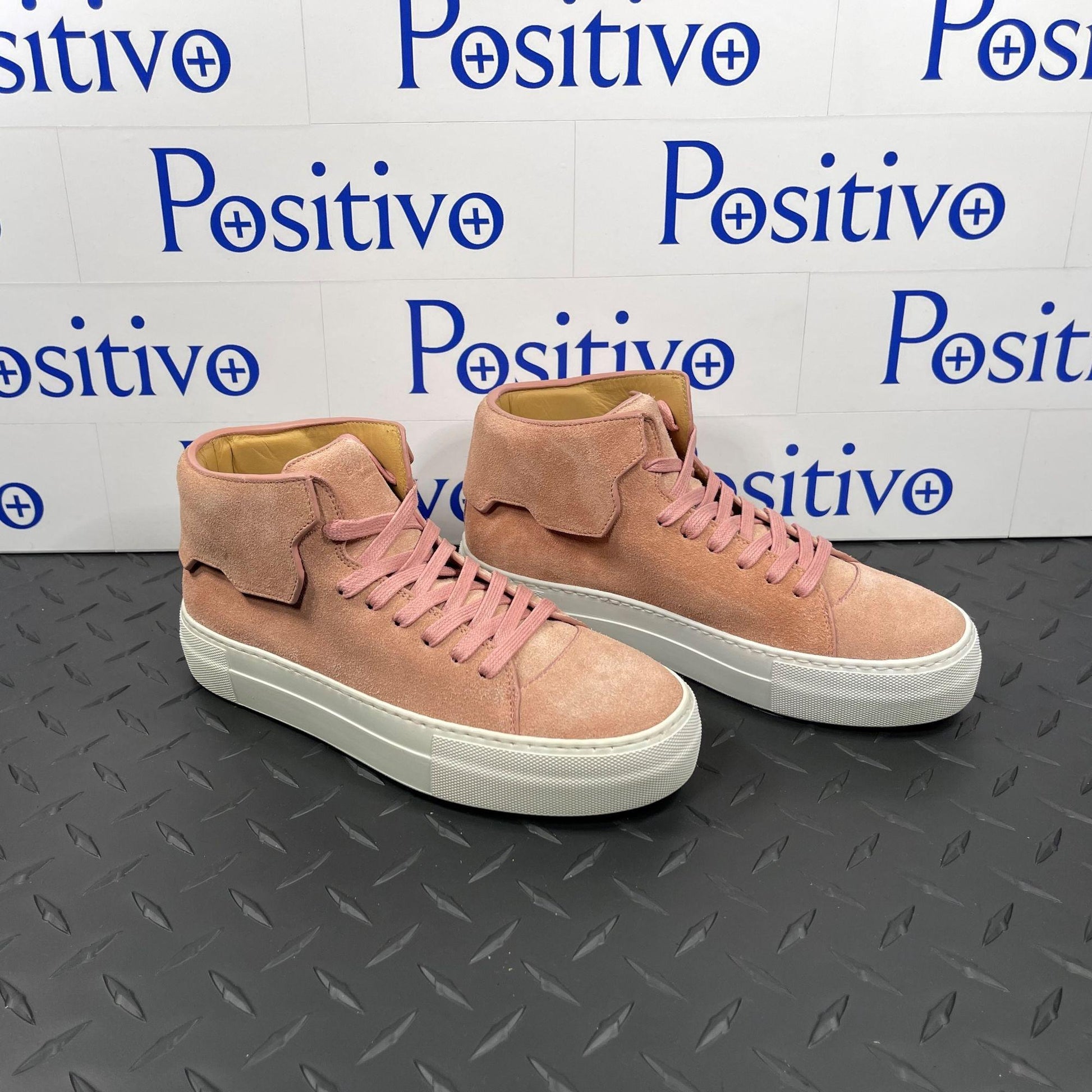 Buscemi Womens 90MM Suede Alba Rosata Sneakers | Positivo Clothing