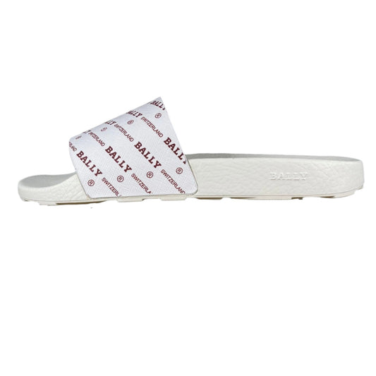 Bally Slanter White/Red Rubber Slides | Positivo Clothing