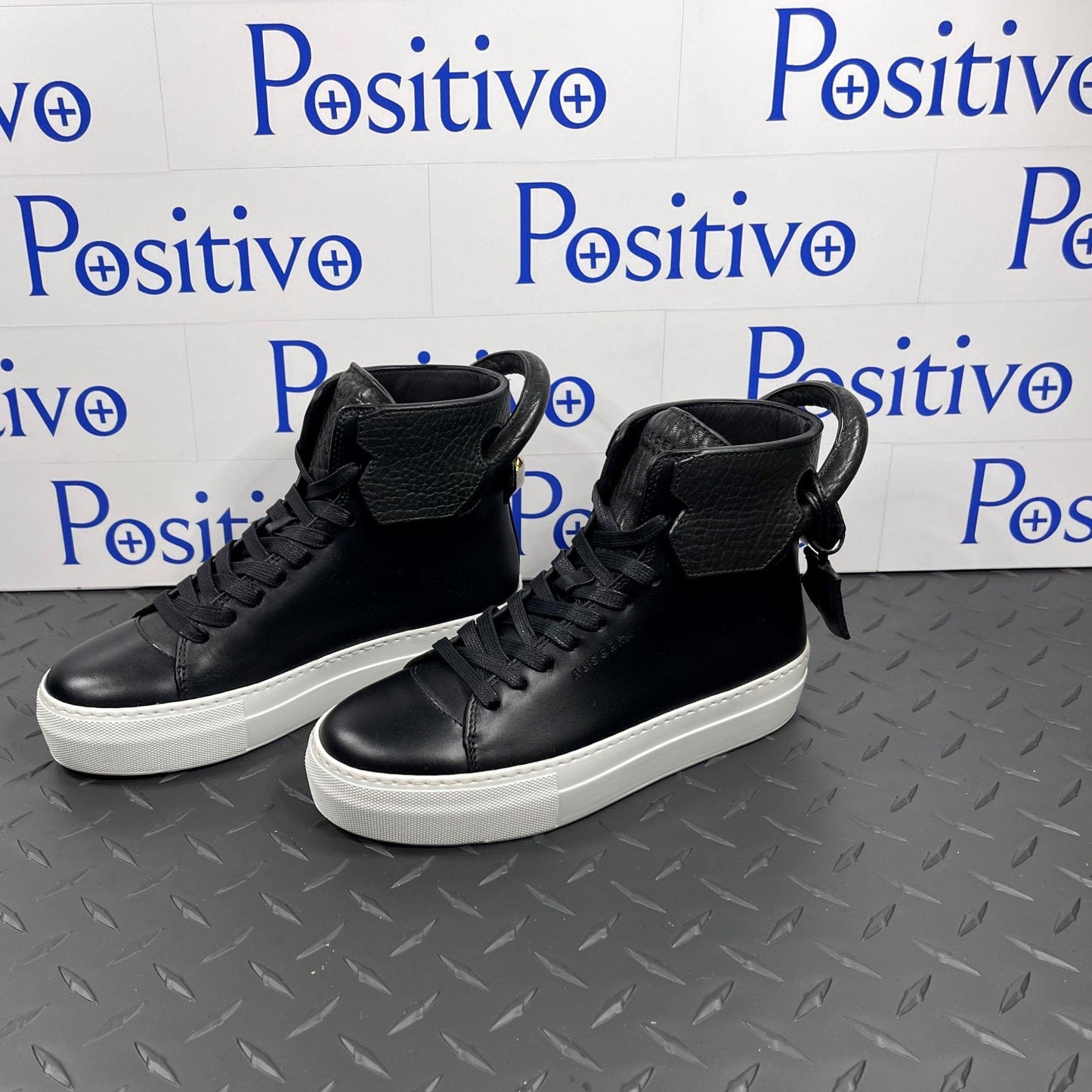 Buscemi 125MM Gioia Black Leather Sneakers | Positivo Clothing