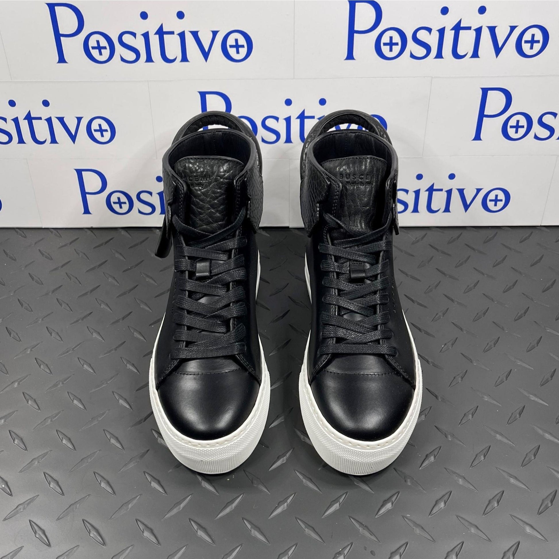 Buscemi 125MM Gioia Black Leather Sneakers | Positivo Clothing