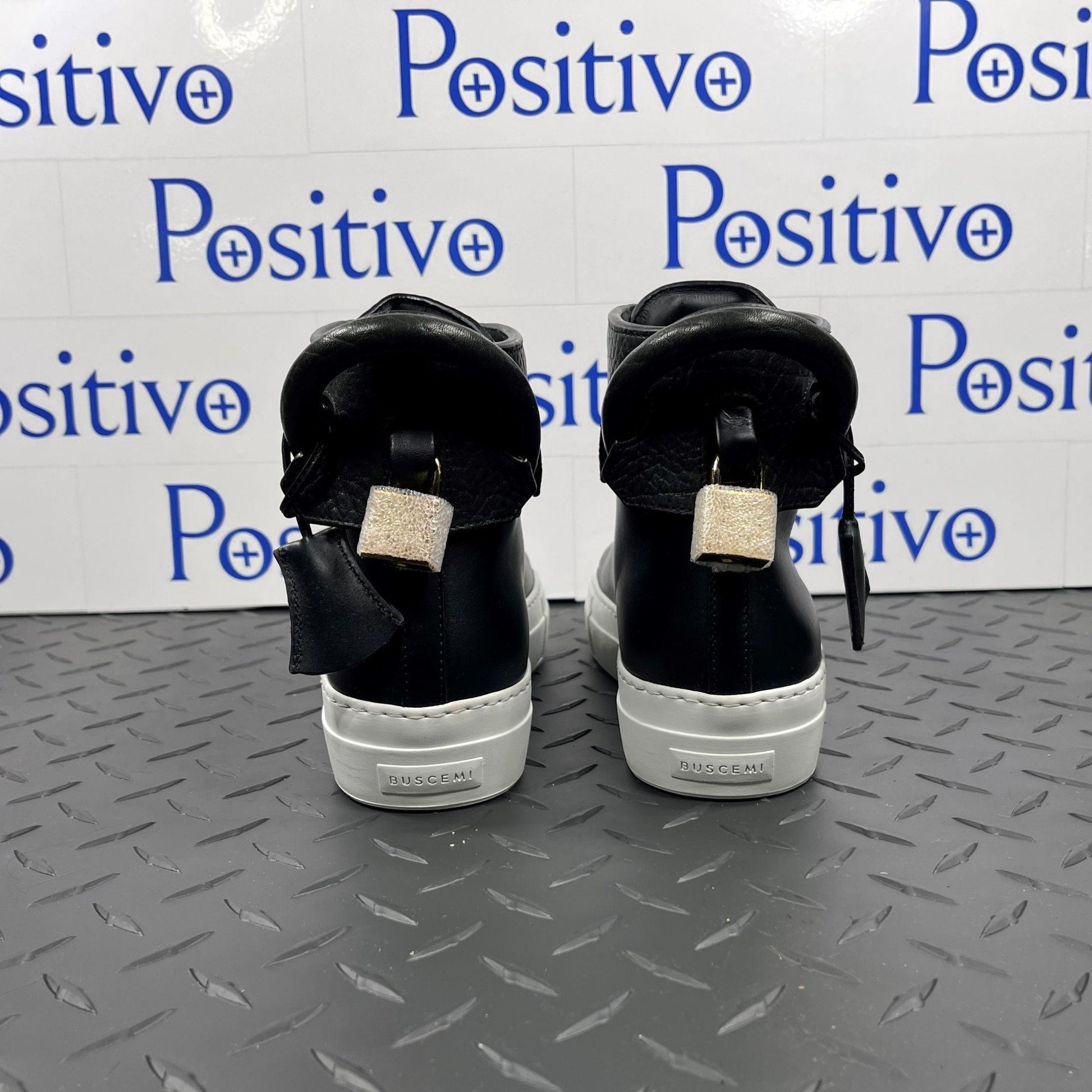 Buscemi 125MM Gioia Black Leather Sneakers | Positivo Clothing