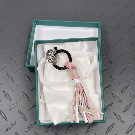 Buscemi Fringe Keyholder White/Dusty Pink Leather | Positivo Clothing