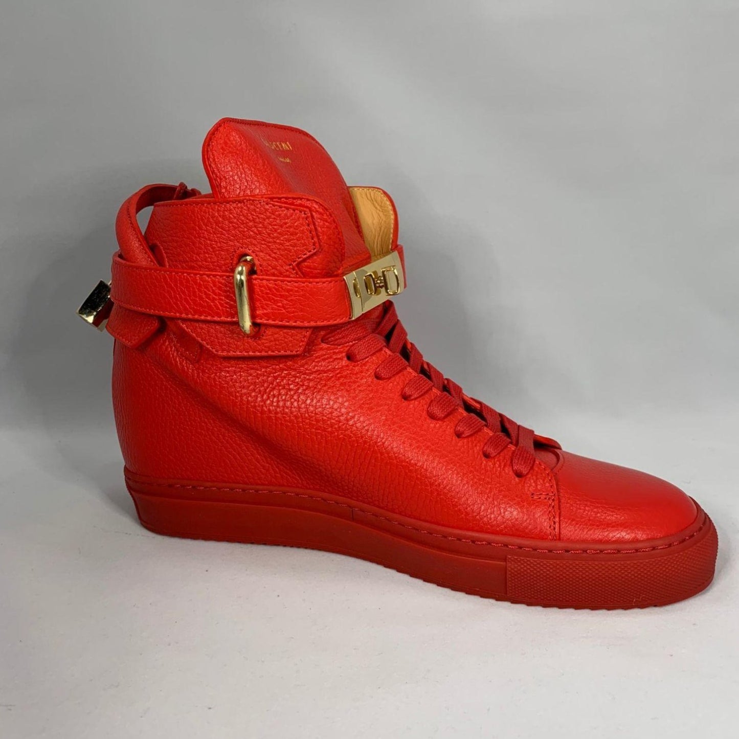 Buscemi Womens 100MM Alce Red High Top Sneakers - Positivo Clothing