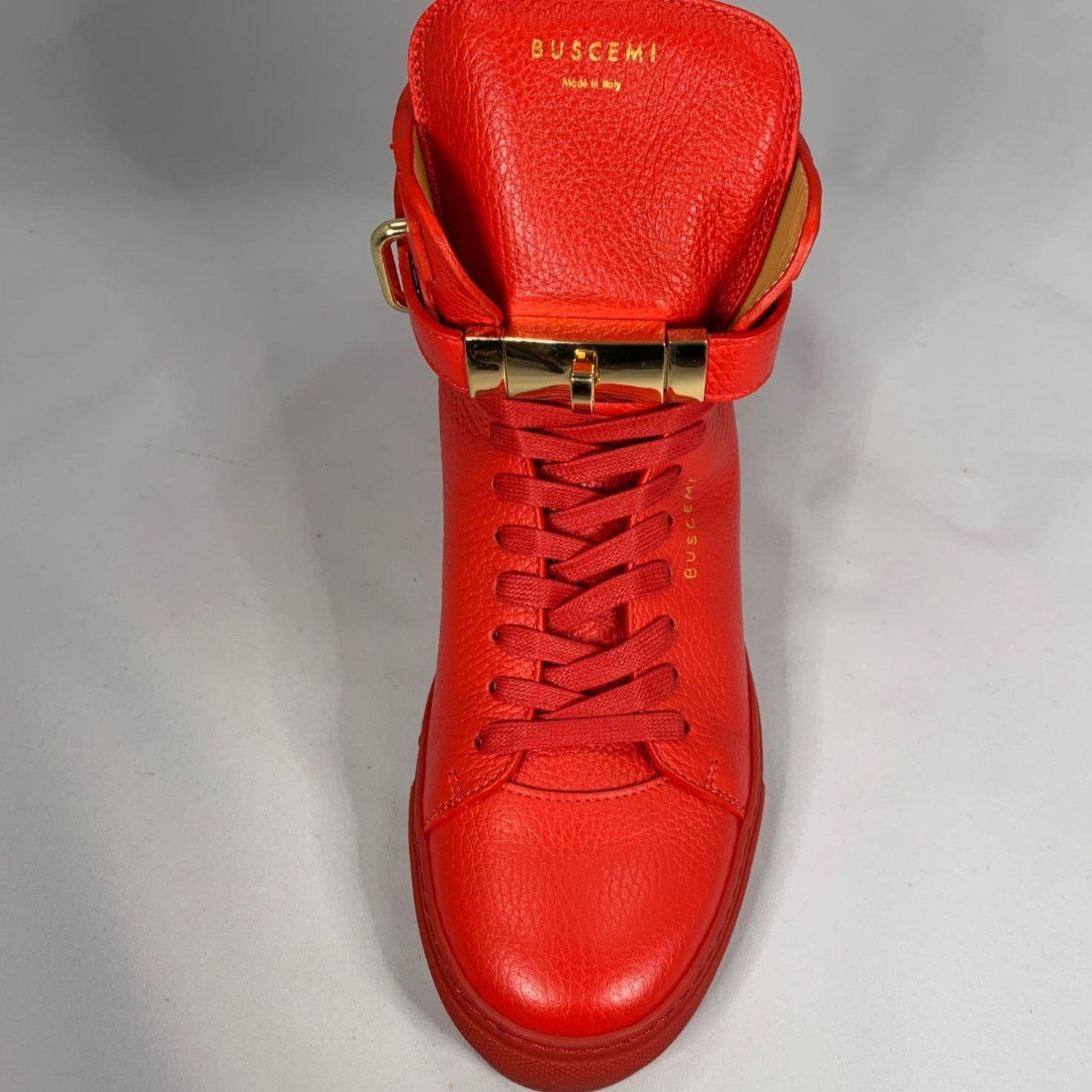 Buscemi 100MM Kid Alce Red Leather Sneakers EU 2024 T28 US 11