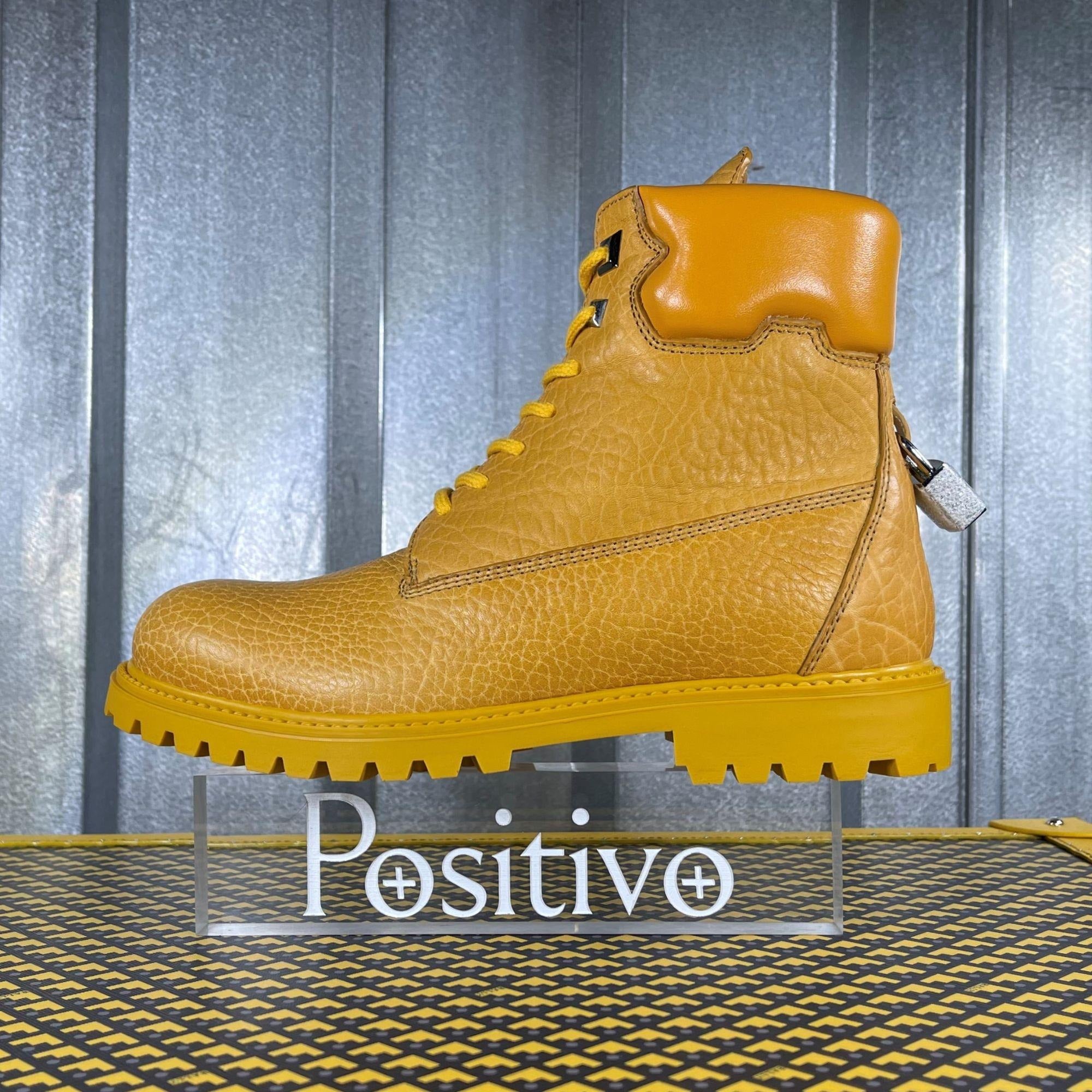 Buscemi Site Boot Yellow Leather Boots Positivo Clothing