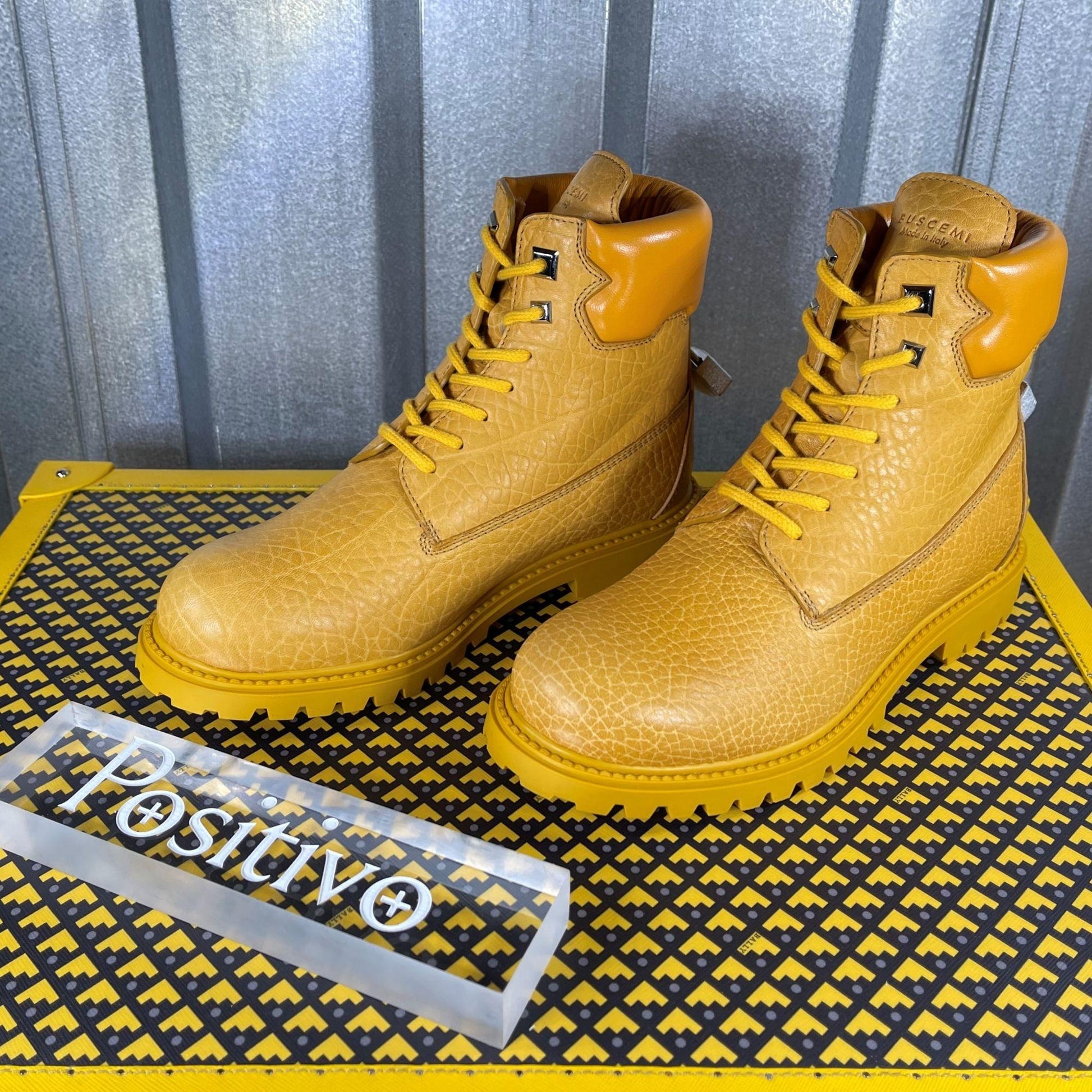 Buscemi Site Boot Yellow Leather Boots | Positivo Clothing 